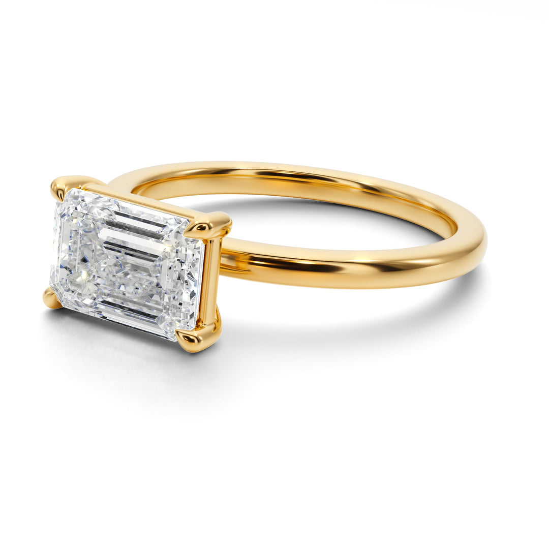 Midnight Sky East West Solitaire Engagement Ring - R1014 in Ring by 18 KARATS