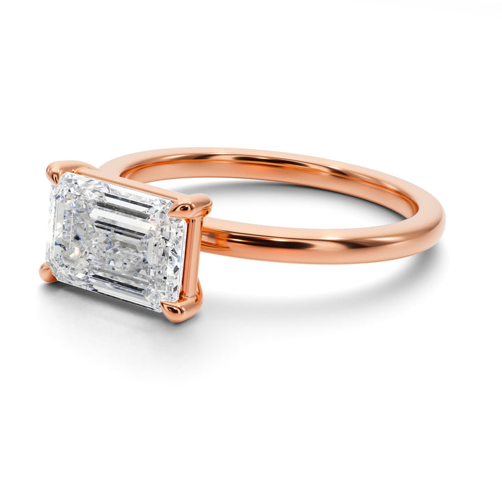 Midnight Sky East West Solitaire Engagement Ring - R1014 in Ring by 18 KARATS