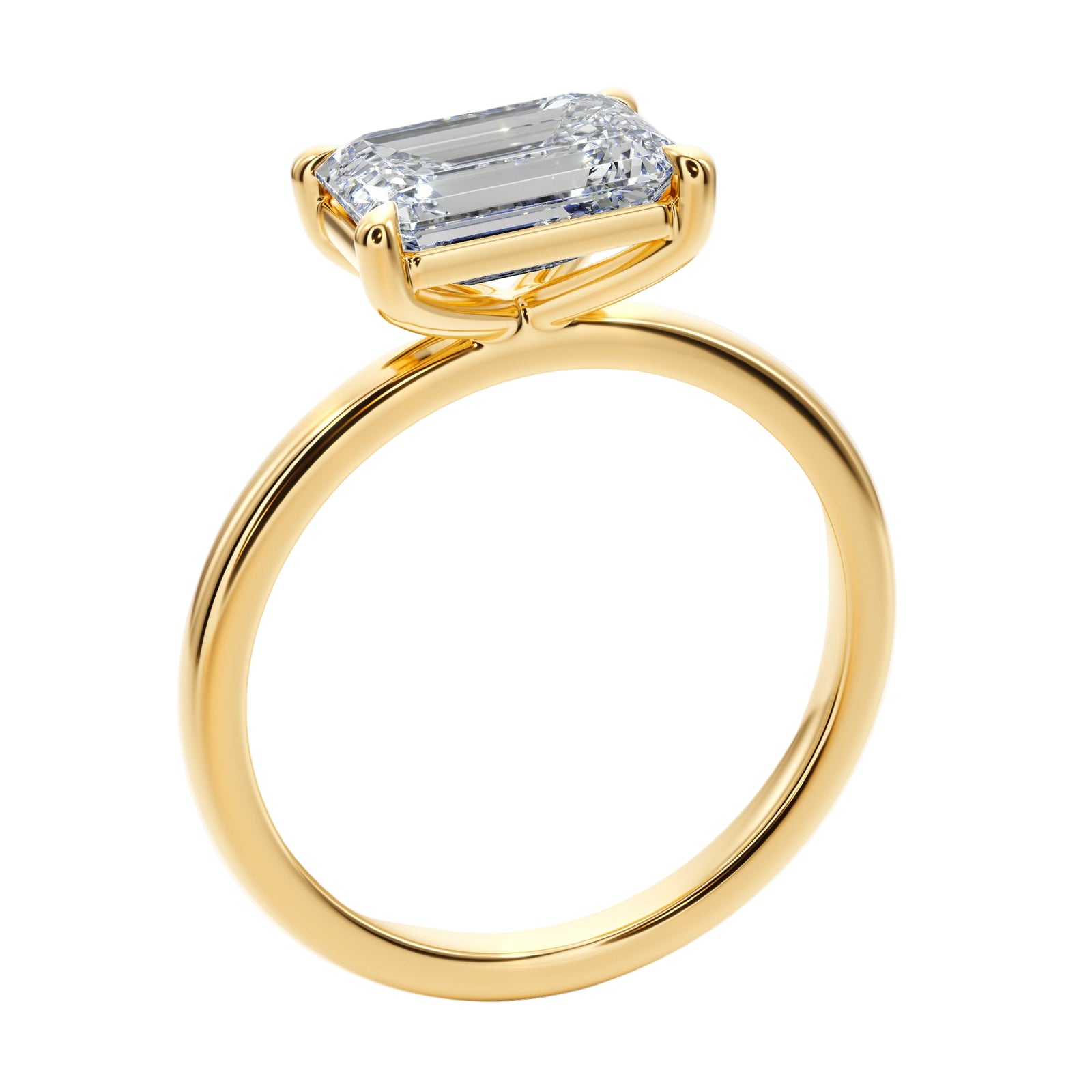 Midnight Sky East West Solitaire Engagement Ring - R1014 in Ring by 18 KARATS