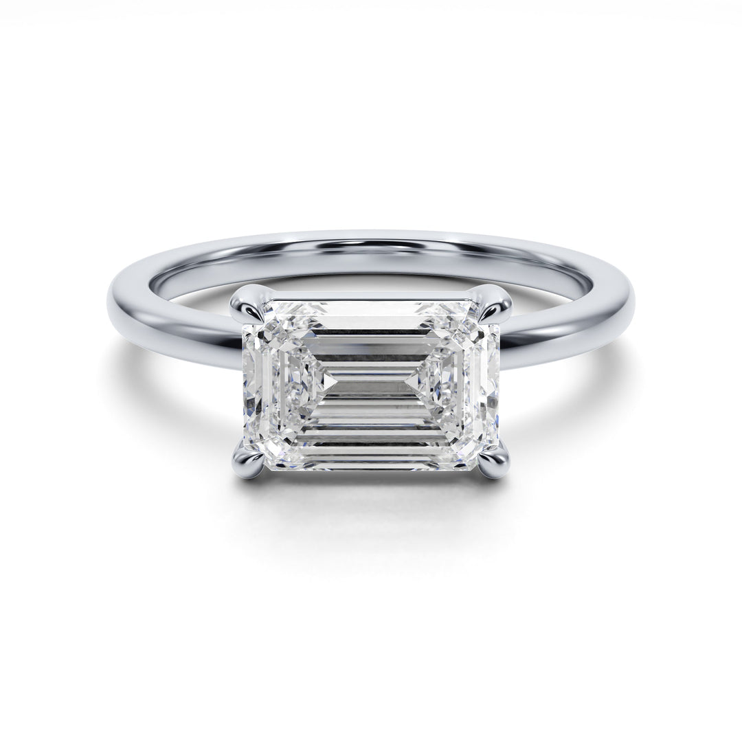 Midnight Sky East West Solitaire Engagement Ring - R1014 in Ring by 18 KARATS