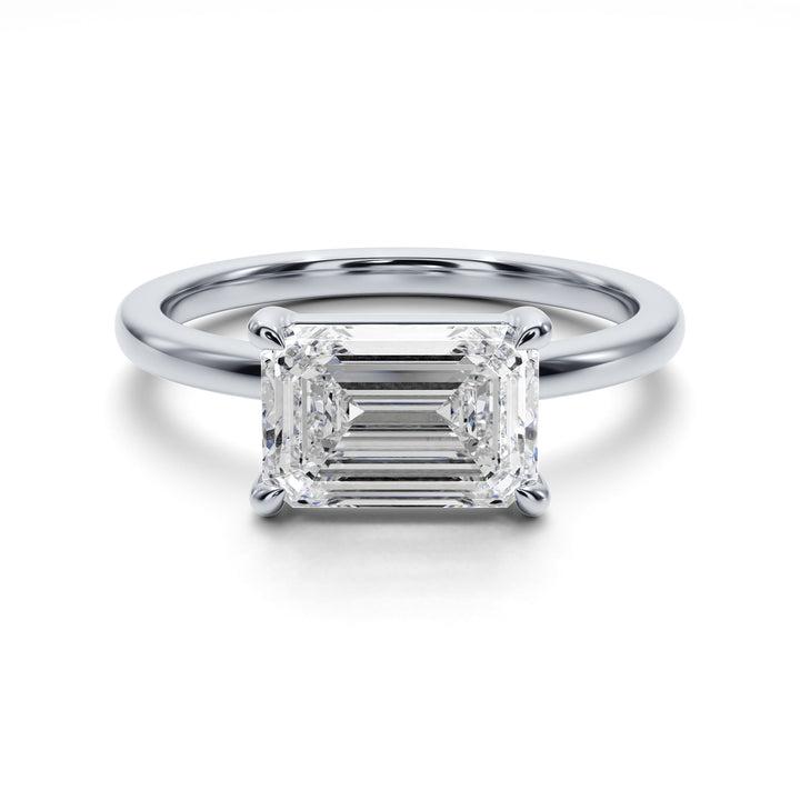 Midnight Sky East West Solitaire Engagement Ring - R1014 in Ring by 18 KARATS