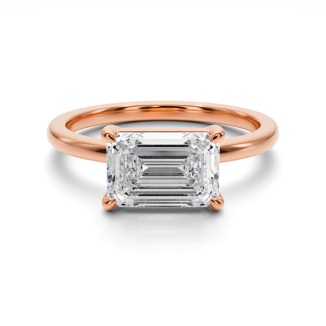 Midnight Sky East West Solitaire Engagement Ring - R1014 in Ring by 18 KARATS