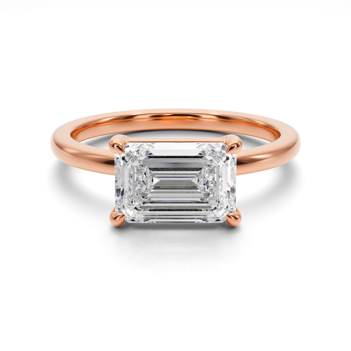 Midnight Sky East West Solitaire Engagement Ring - R1014 in Ring by 18 KARATS