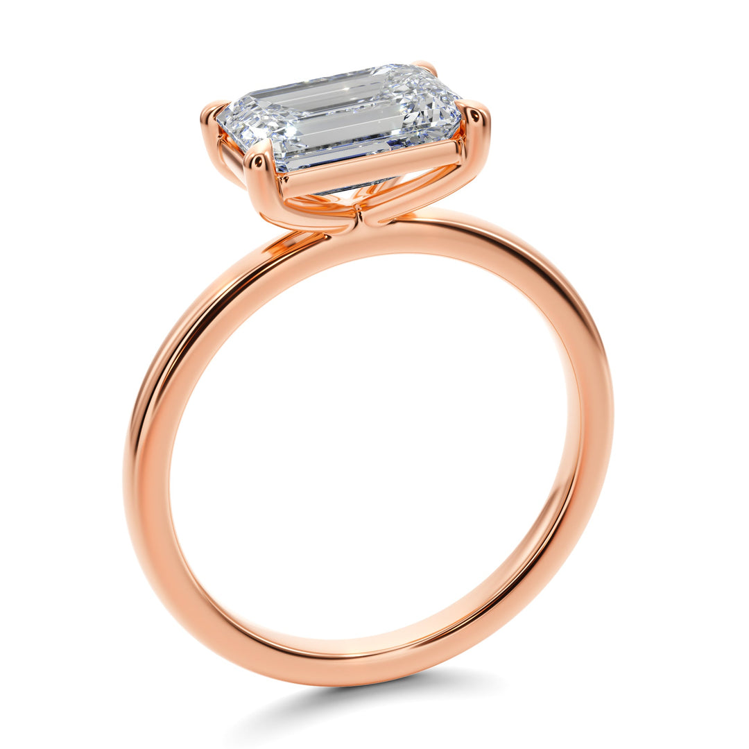 Midnight Sky East West Solitaire Engagement Ring - R1014 in Ring by 18 KARATS