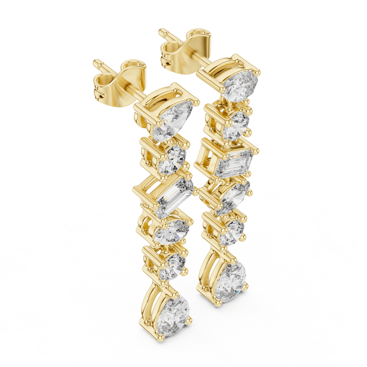 Mixed Cut Diamond Drop Earrings - E1135 in Earrings by 18 KARATS INC.