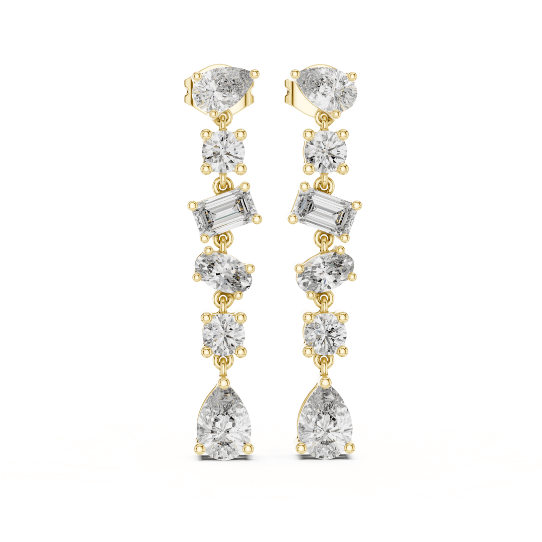 Mixed Cut Diamond Drop Earrings - E1135 in Earrings by 18 KARATS INC.