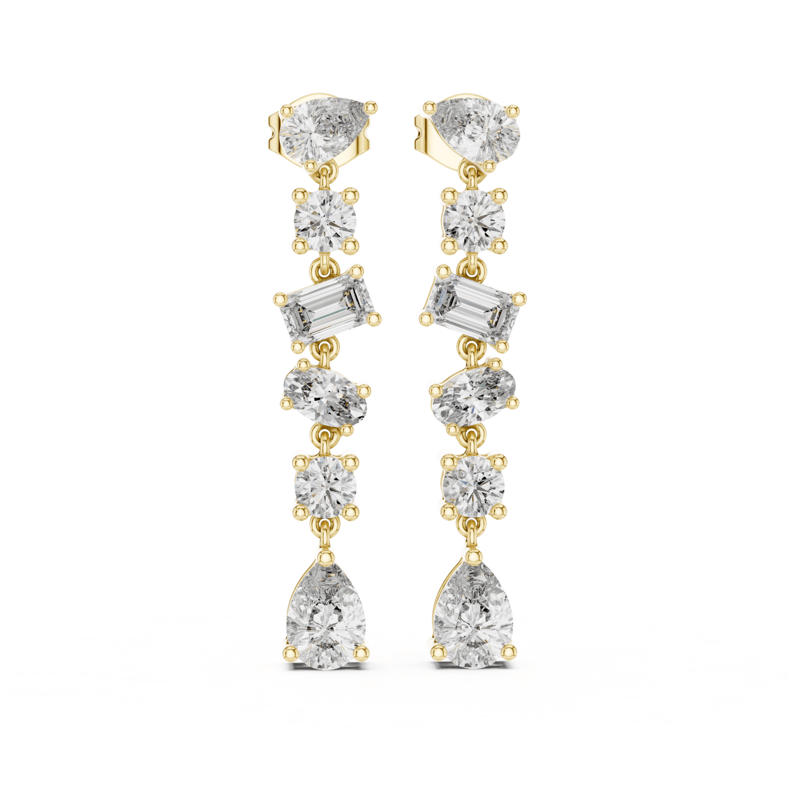 Mixed Cut Diamond Drop Earrings - E1135 in Earrings by 18 KARATS INC.