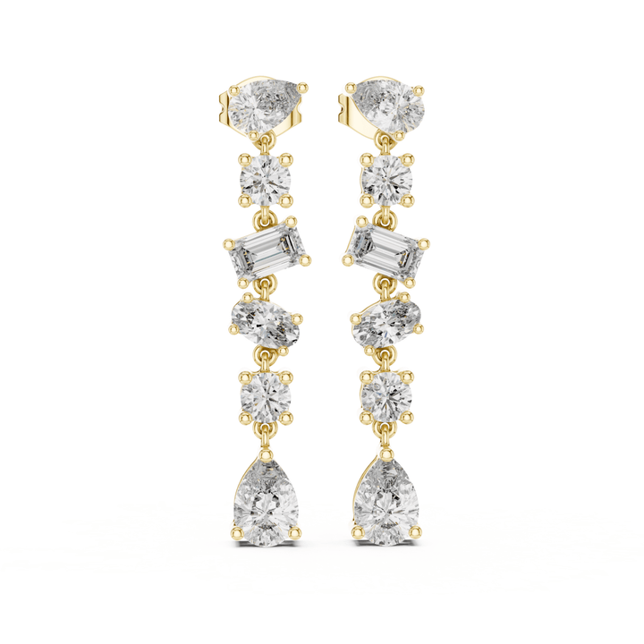 Mixed Cut Diamond Drop Earrings - E1135 in Earrings by 18 KARATS INC.