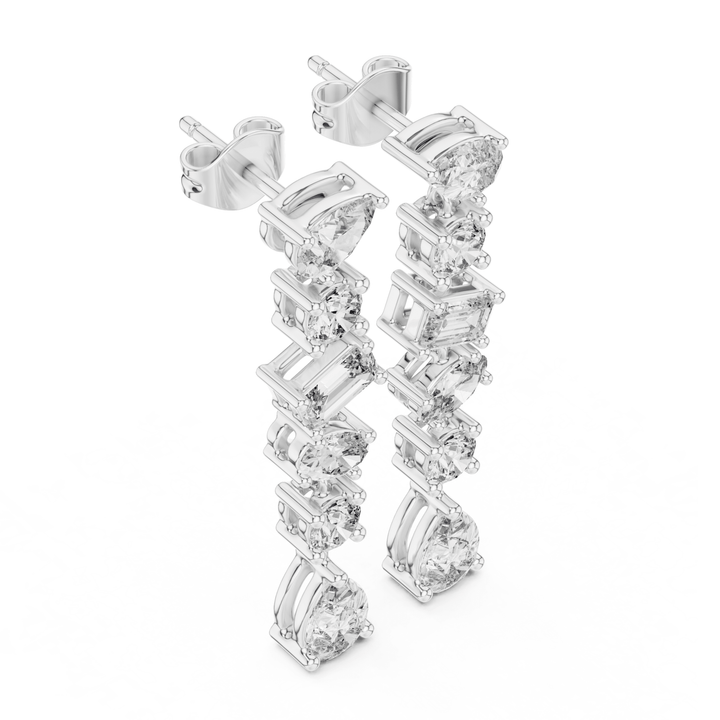 Mixed Cut Diamond Drop Earrings - E1135 in Earrings by 18 KARATS INC.