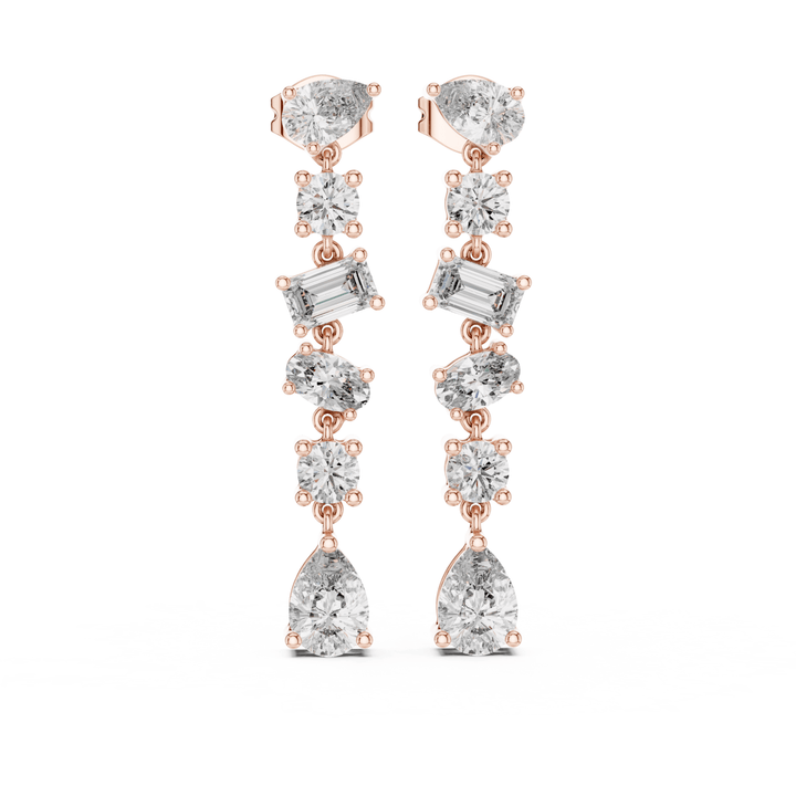 Mixed Cut Diamond Drop Earrings - E1135 in Earrings by 18 KARATS INC.