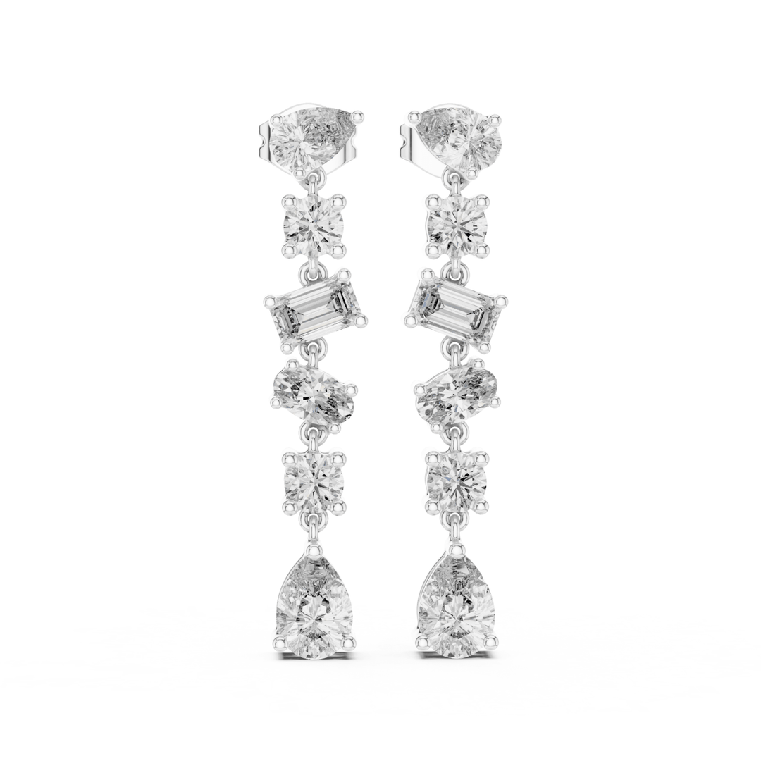 Mixed Cut Diamond Drop Earrings - E1135 in Earrings by 18 KARATS INC.