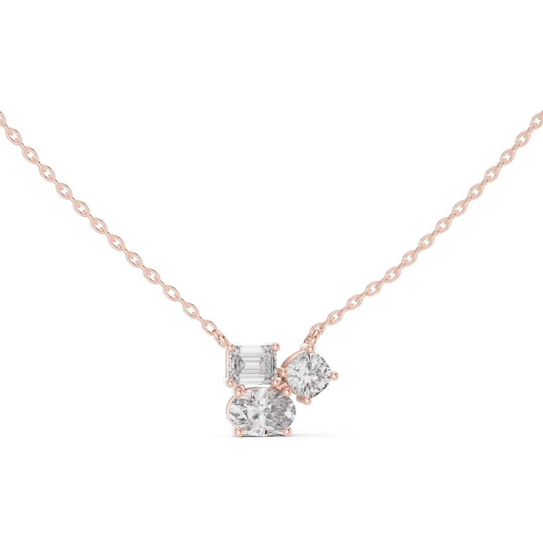 Mixed Shape 1.46 ctw Diamond Necklace - P1124 in Necklace by 18 KARATS INC.