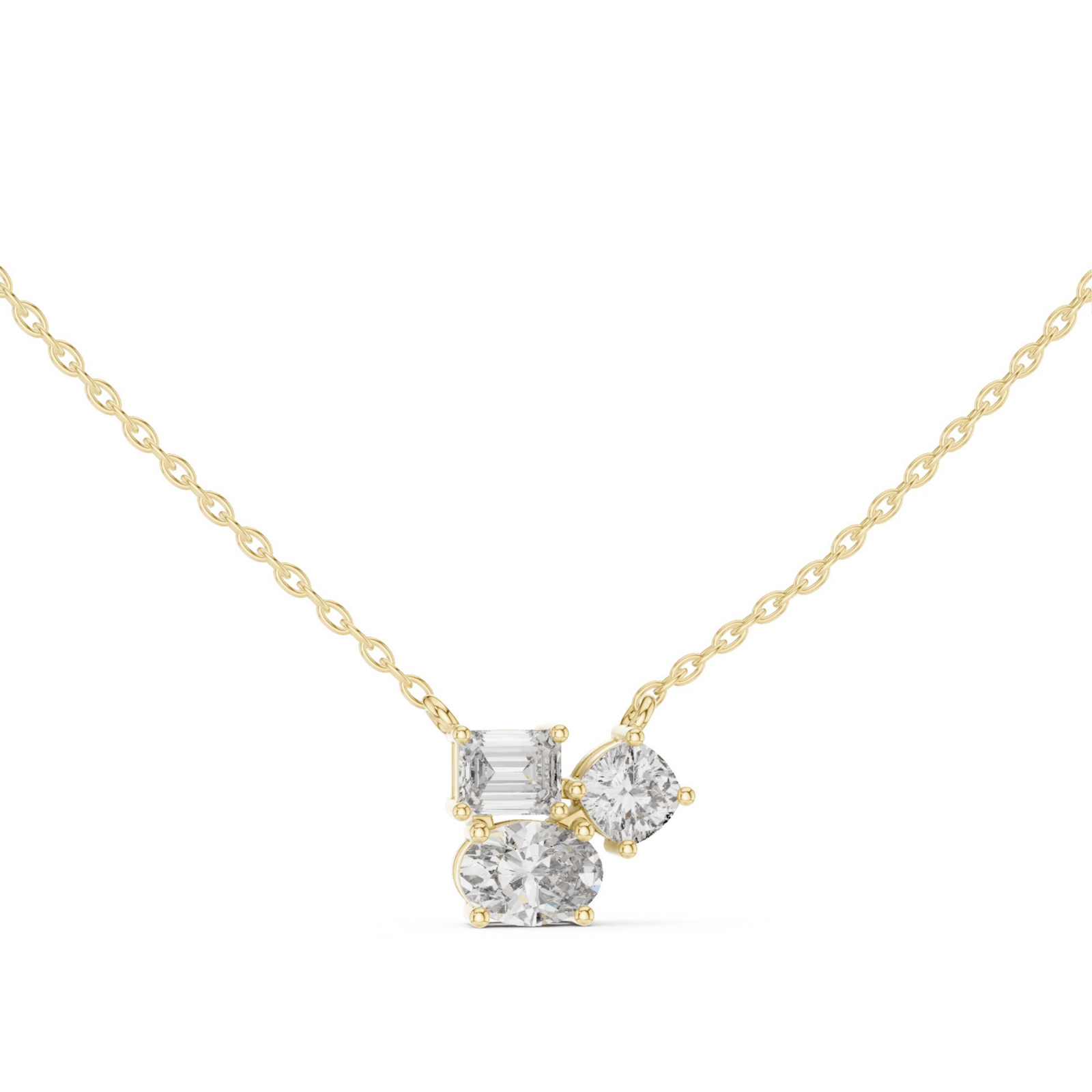 Mixed Shape 1.46 ctw Diamond Necklace - P1124 in Necklace by 18 KARATS INC.