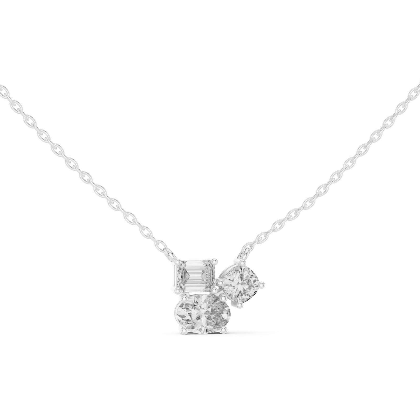 Mixed Shape 1.46 ctw Diamond Necklace - P1124 in Necklace by 18 KARATS INC.