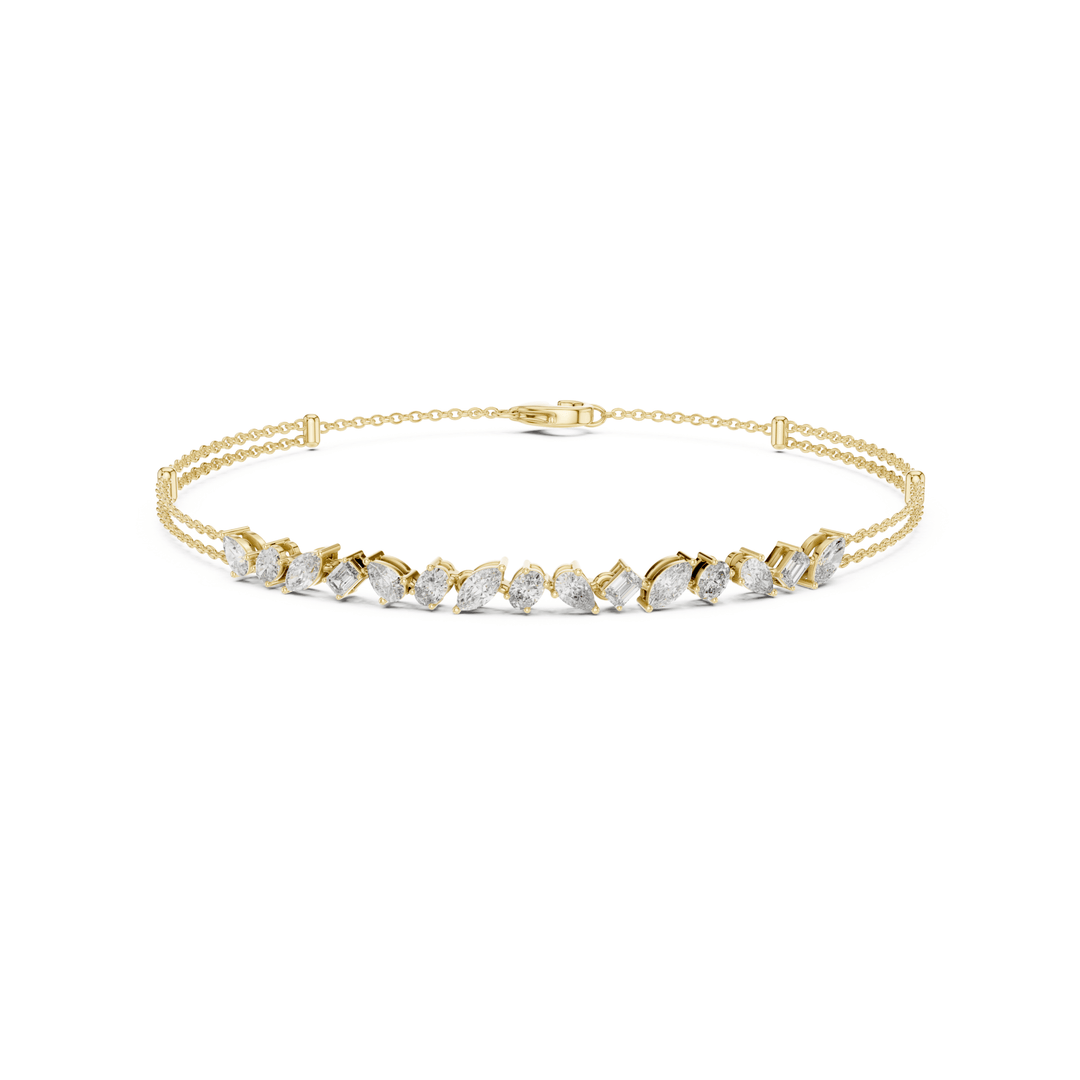 Mixed Shape 1.5 ctw Lab Diamond Chain Bracelet - BC131 in Bracelet by 18 KARATS INC.