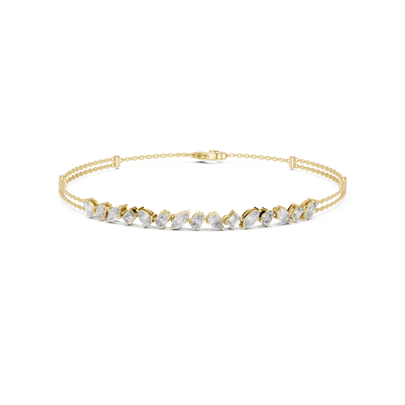 Mixed Shape 1.5 ctw Lab Diamond Chain Bracelet - BC131 in Bracelet by 18 KARATS INC.