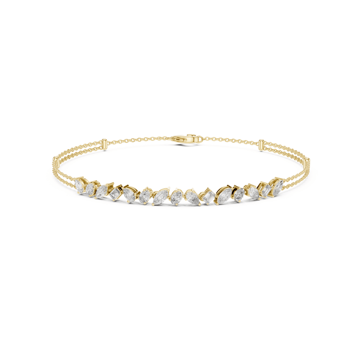 Mixed Shape 1.5 ctw Lab Diamond Chain Bracelet - BC131 in Bracelet by 18 KARATS INC.