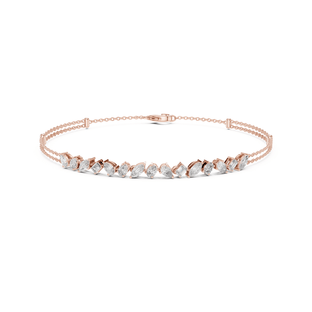 Mixed Shape 1.5 ctw Lab Diamond Chain Bracelet - BC131 in Bracelet by 18 KARATS INC.
