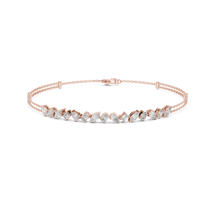 Mixed Shape 1.5 ctw Lab Diamond Chain Bracelet - BC131 in Bracelet by 18 KARATS INC.