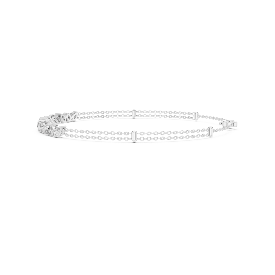 Mixed Shape 1.5 ctw Lab Diamond Chain Bracelet - BC131 in Bracelet by 18 KARATS INC.
