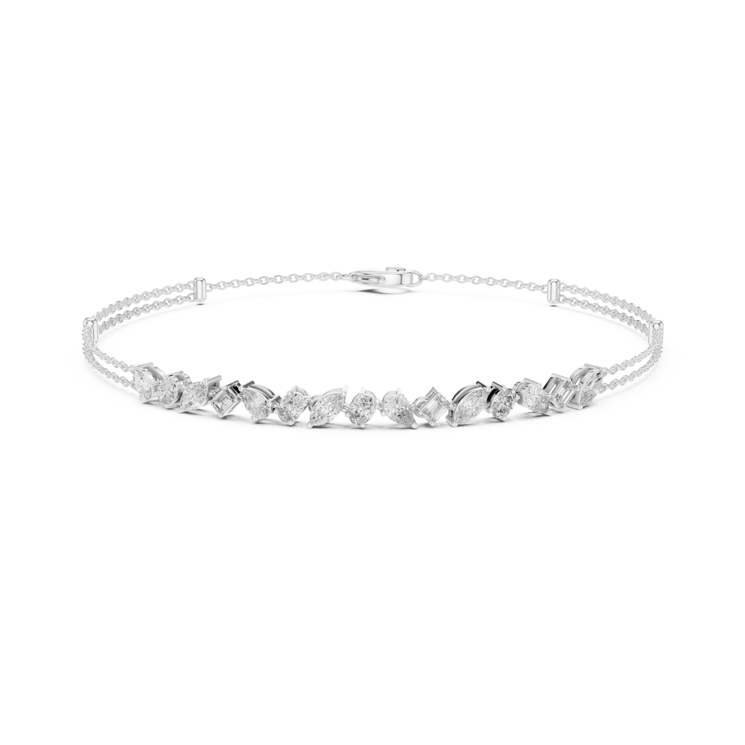 Mixed Shape 1.5 ctw Lab Diamond Chain Bracelet - BC131 in Bracelet by 18 KARATS INC.