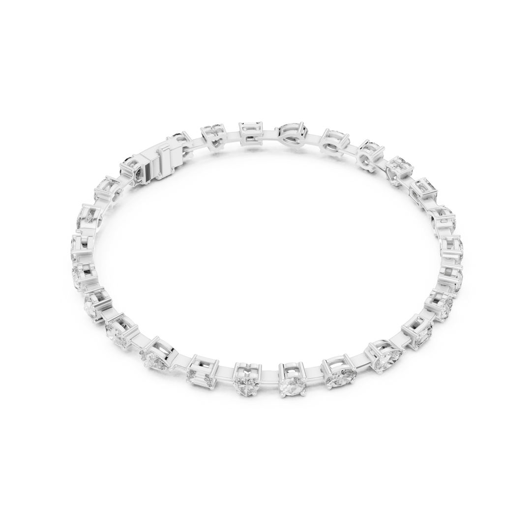 Mixed Shape 4 ctw Lab Diamond Tennis Bracelet - BC117 in Bracelet by 18 KARATS INC.