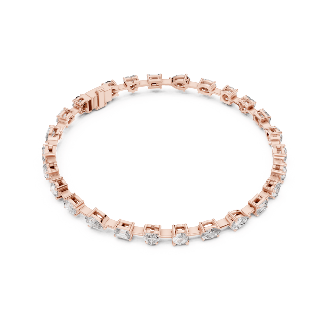 Mixed Shape 4 ctw Lab Diamond Tennis Bracelet - BC117 in Bracelet by 18 KARATS INC.