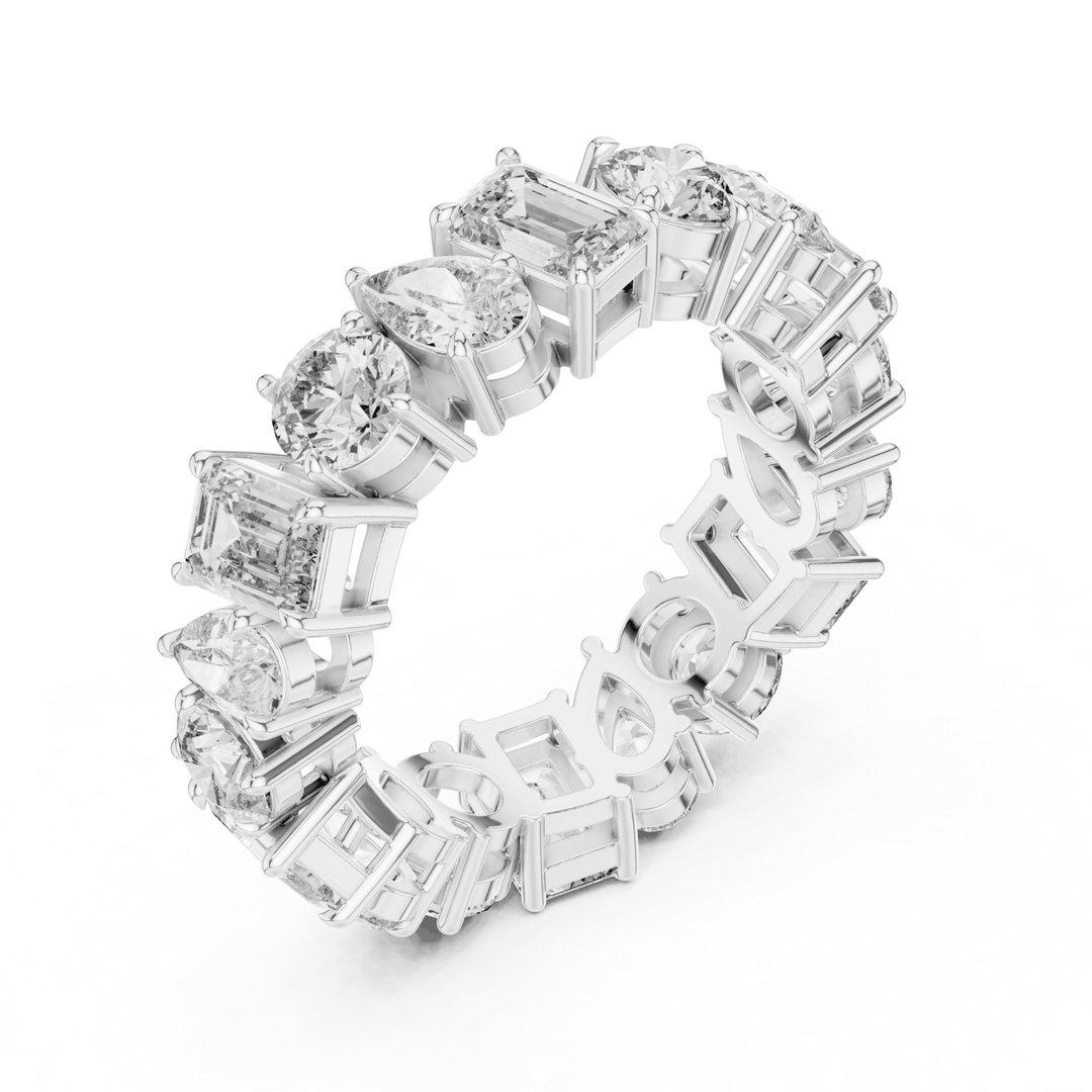 Mixed Shape 5.76 ctw Diamond Eternity Band - B1151 in Wedding Bands by 18 KARATS INC.