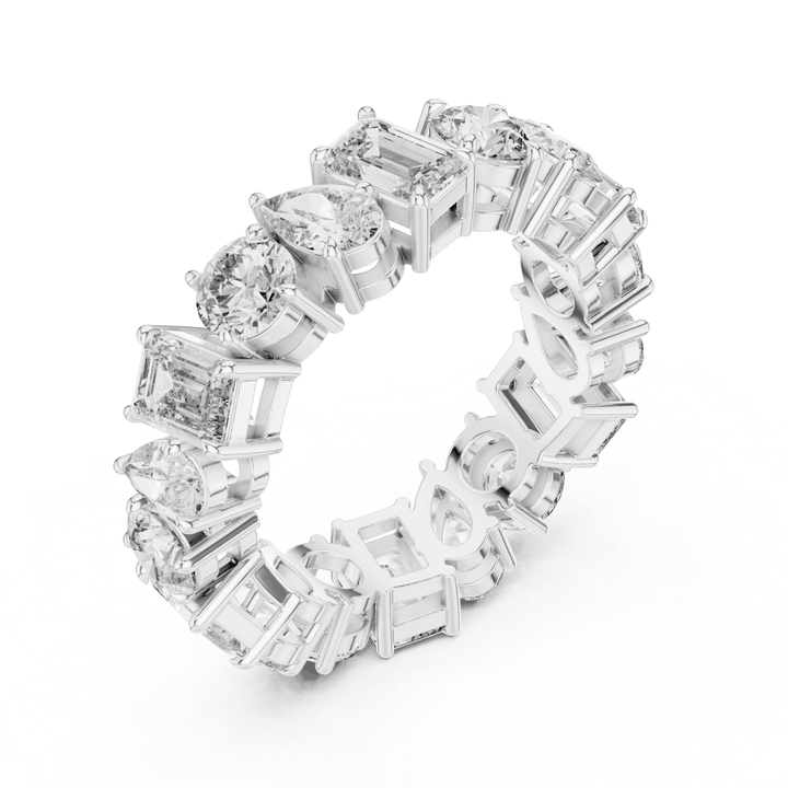 Mixed Shape 5.76 ctw Diamond Eternity Band - B1151 in Wedding Bands by 18 KARATS INC.