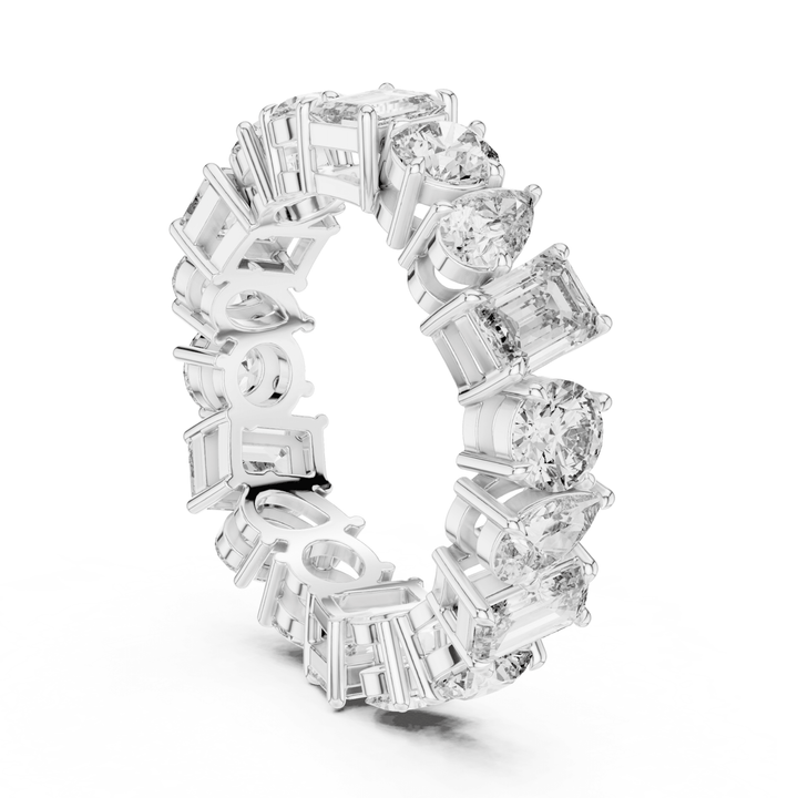 Mixed Shape 5.76 ctw Diamond Eternity Band - B1151 in Wedding Bands by 18 KARATS INC.