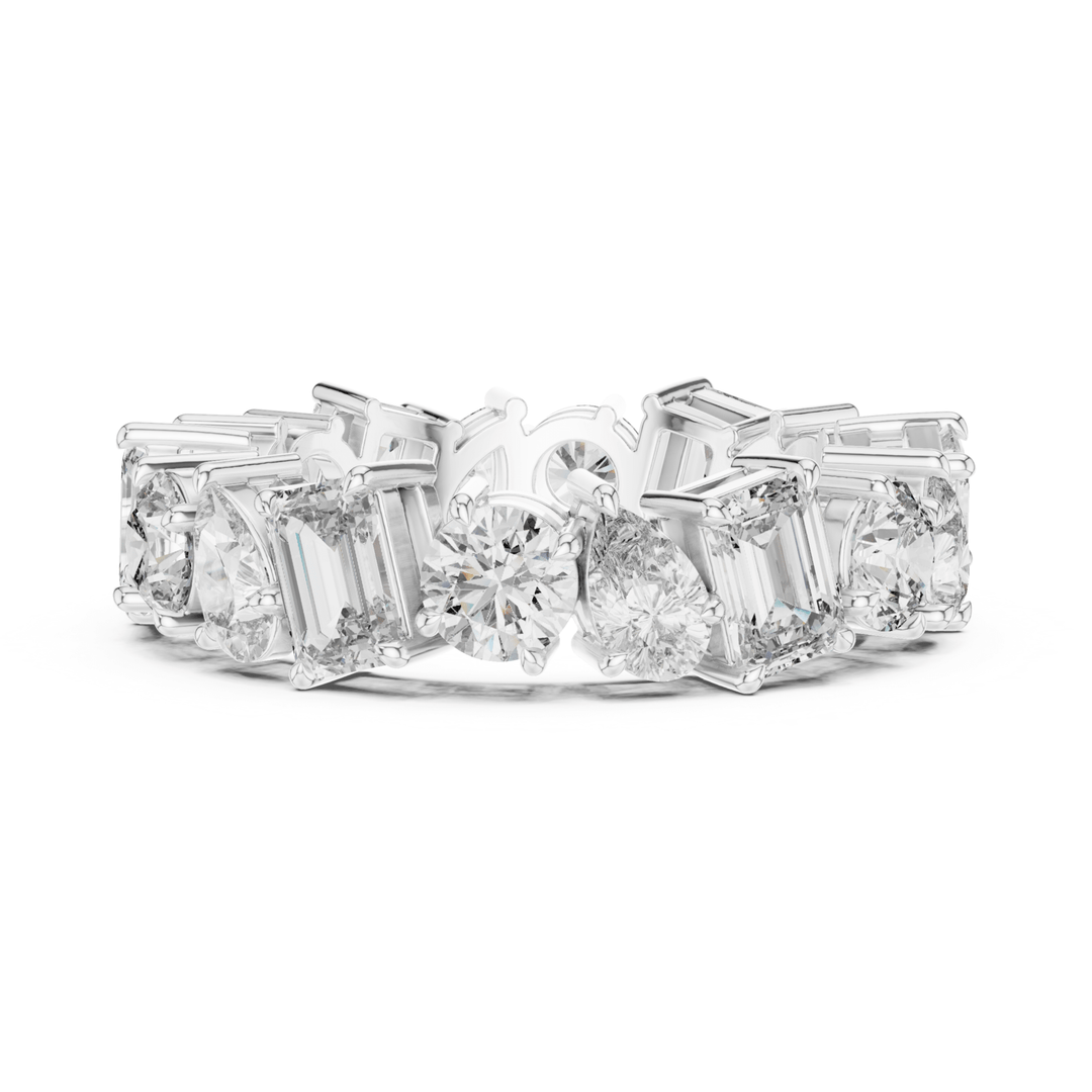 Mixed Shape 5.76 ctw Diamond Eternity Band - B1151 in Wedding Bands by 18 KARATS INC.