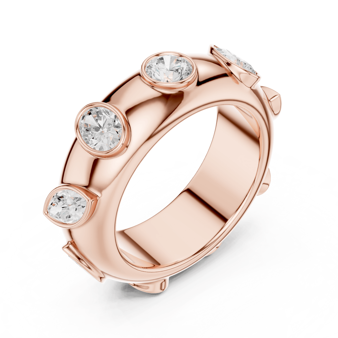 Mixed Shape Bezel Set 2.33 ctw Diamond Band - B1170 in Wedding Bands by 18 KARATS INC.