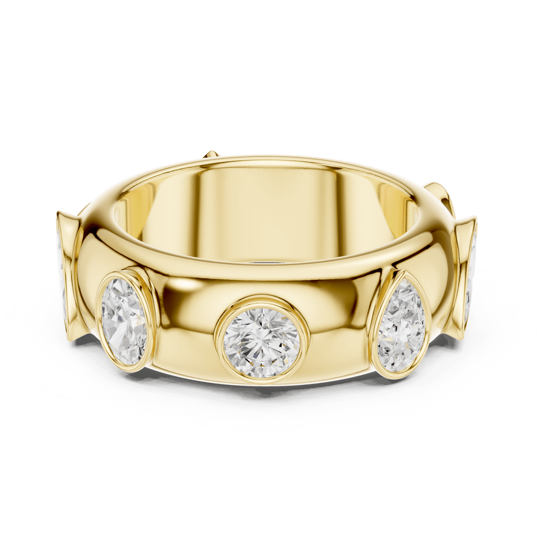 Mixed Shape Bezel Set 2.33 ctw Diamond Band - B1170 in Wedding Bands by 18 KARATS INC.
