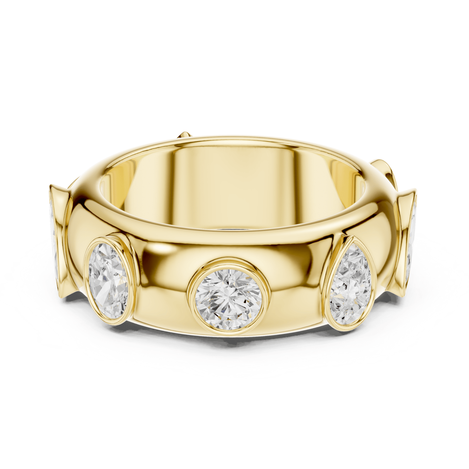 Mixed Shape Bezel Set 2.33 ctw Diamond Band - B1170 in Wedding Bands by 18 KARATS INC.