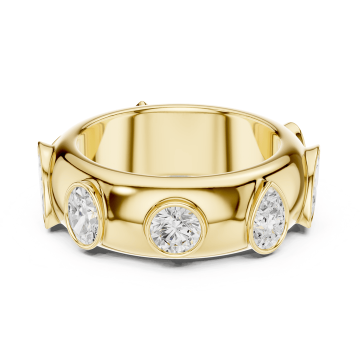Mixed Shape Bezel Set 2.33 ctw Diamond Band - B1170 in Wedding Bands by 18 KARATS INC.