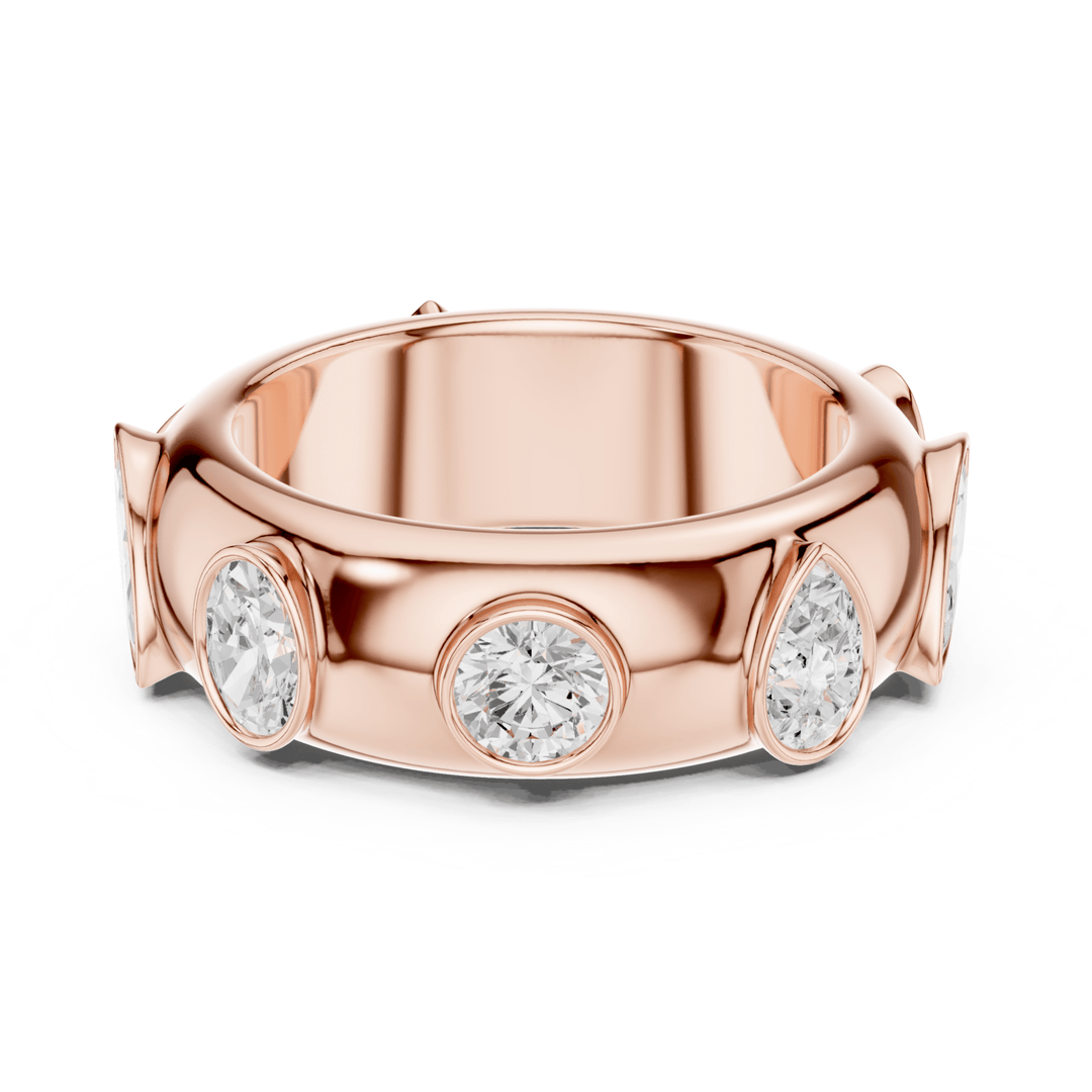 Mixed Shape Bezel Set 2.33 ctw Diamond Band - B1170 in Wedding Bands by 18 KARATS INC.