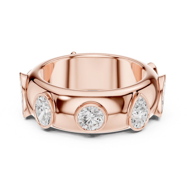 Mixed Shape Bezel Set 2.33 ctw Diamond Band - B1170 in Wedding Bands by 18 KARATS INC.