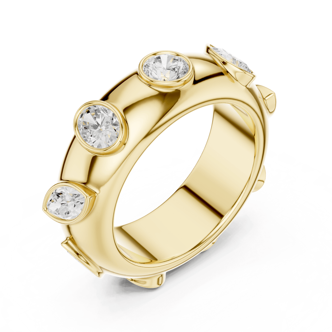 Mixed Shape Bezel Set 2.33 ctw Diamond Band - B1170 in Wedding Bands by 18 KARATS INC.