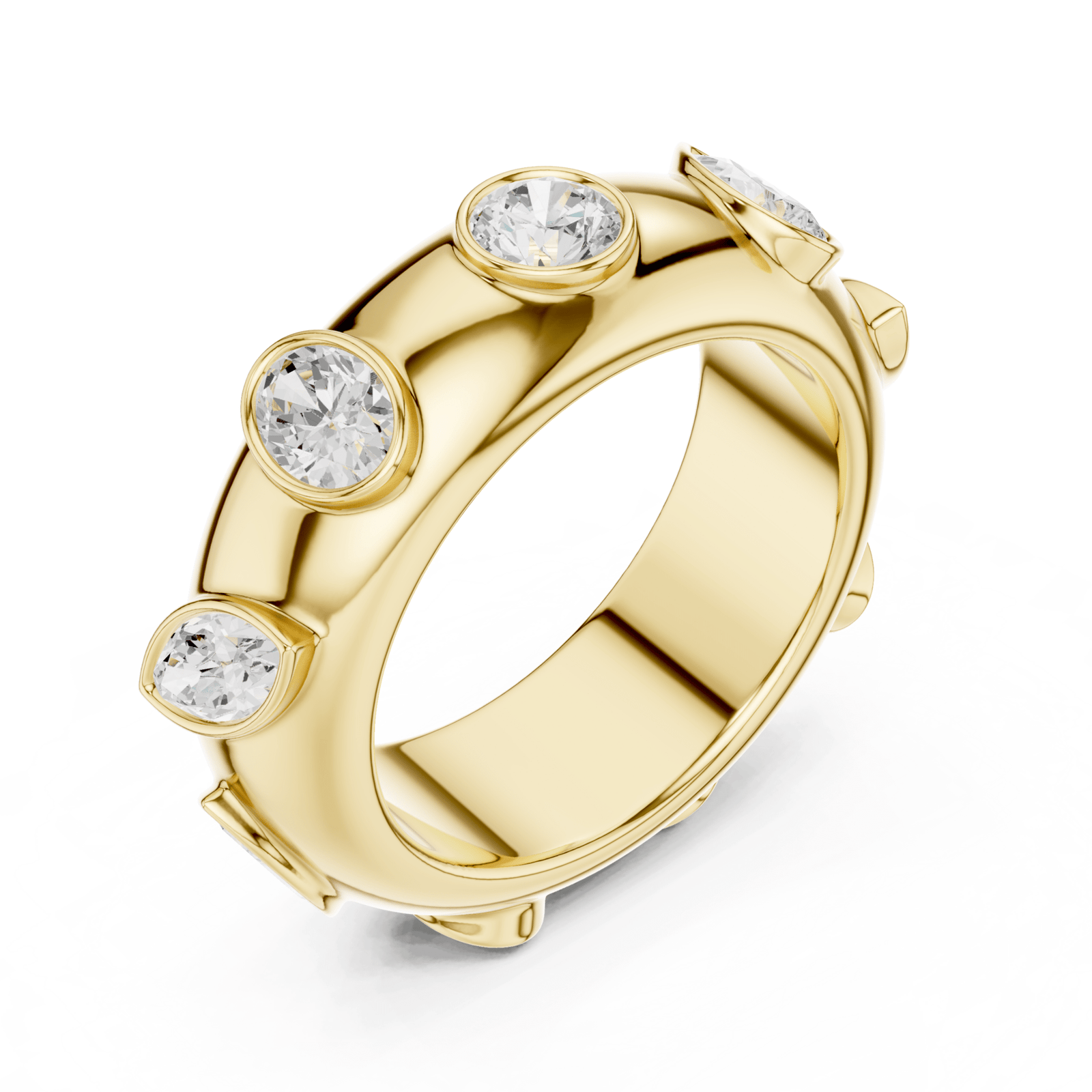 Mixed Shape Bezel Set 2.33 ctw Diamond Band - B1170 in Wedding Bands by 18 KARATS INC.