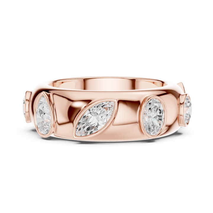 Mixed Shape Bezel Set 2.33 ctw Diamond Band - B1170 in Wedding Bands by 18 KARATS INC.