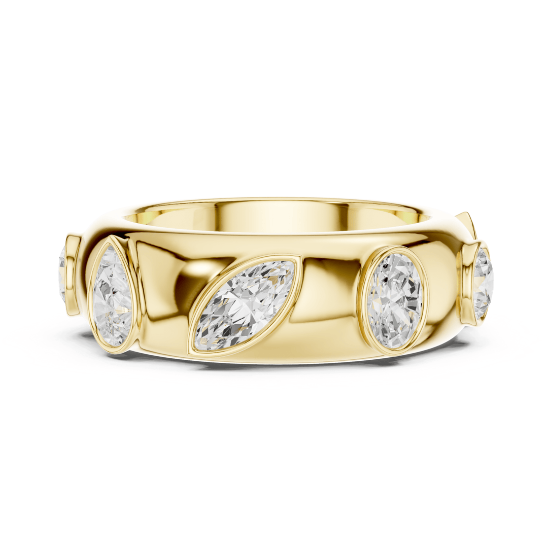 Mixed Shape Bezel Set 2.33 ctw Diamond Band - B1170 in Wedding Bands by 18 KARATS INC.