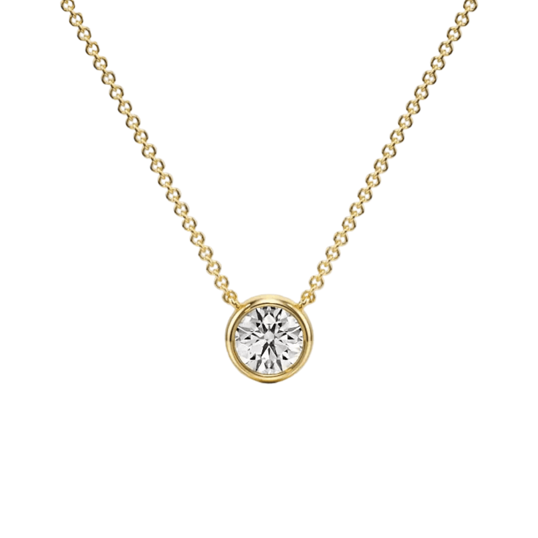 Modern Bezel Diamond Pendant - P1102 in Necklace by 18 KARATS INC.
