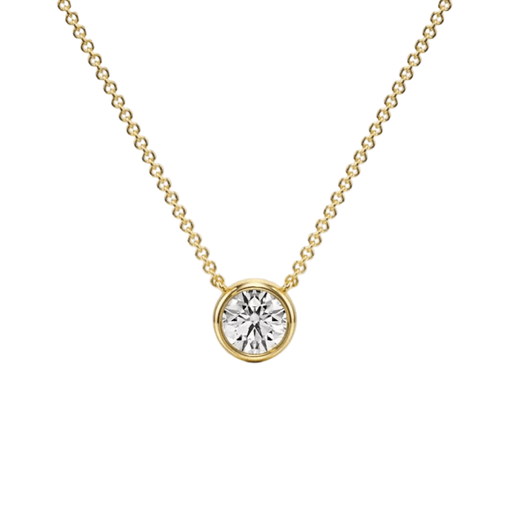 Modern Bezel Diamond Pendant - P1102 in Necklace by 18 KARATS INC.