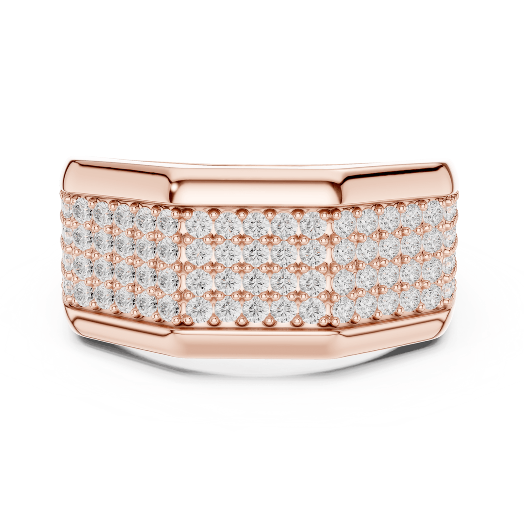 Multi-Row 1.2 ctw Diamond Men's Band - B1140 in Wedding Bands by 18 KARATS INC.