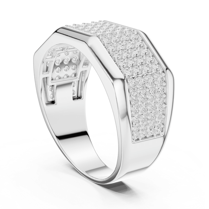 Multi-Row 1.2 ctw Diamond Men's Band - B1140 in Wedding Bands by 18 KARATS INC.