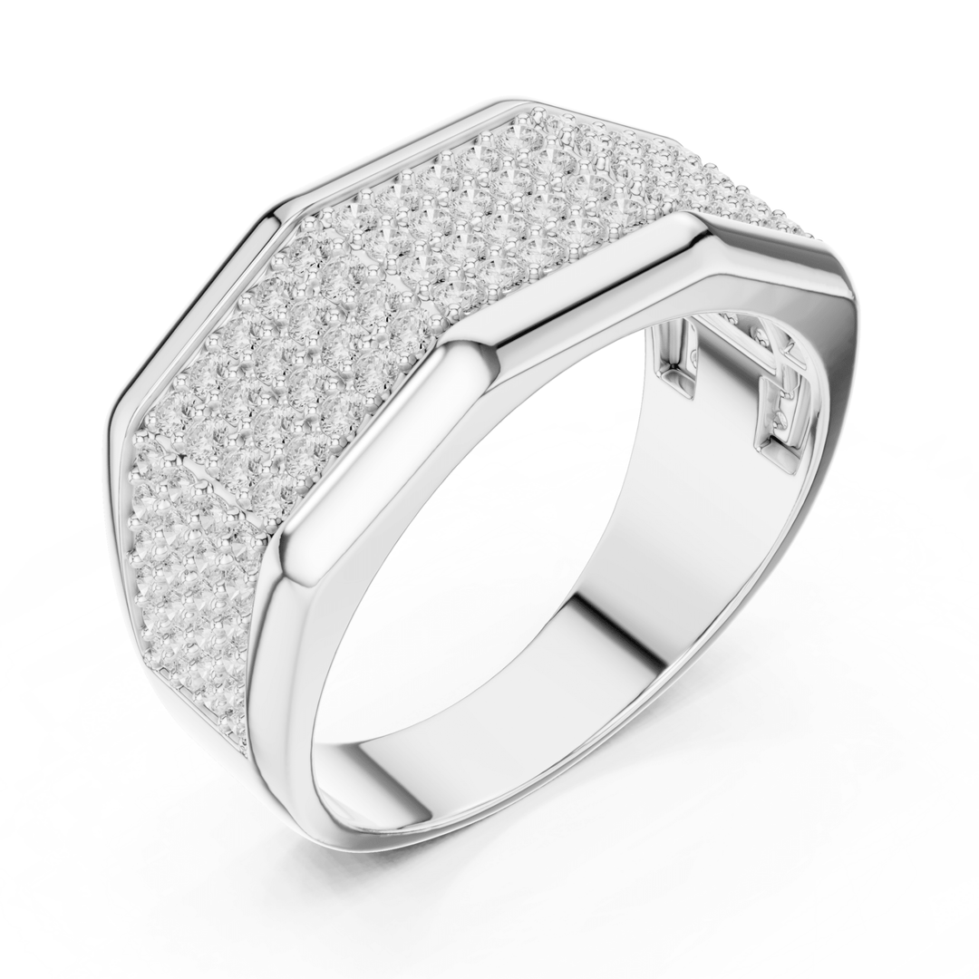 Multi-Row 1.2 ctw Diamond Men's Band - B1140 in Wedding Bands by 18 KARATS INC.
