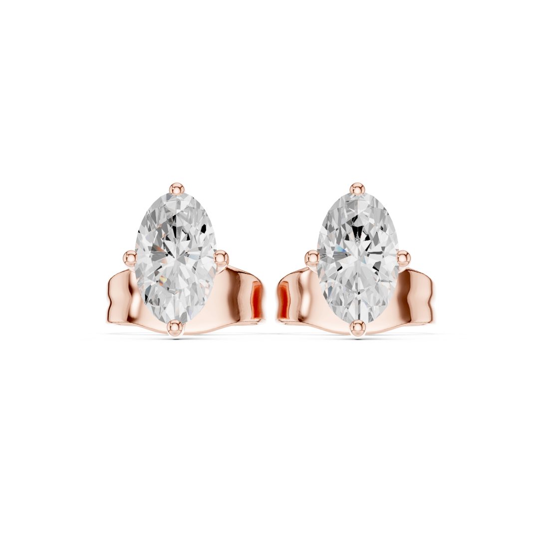 Oval 0.65 ctw Diamond Stud Earrings - E1143 in Earrings by 18 KARATS INC.