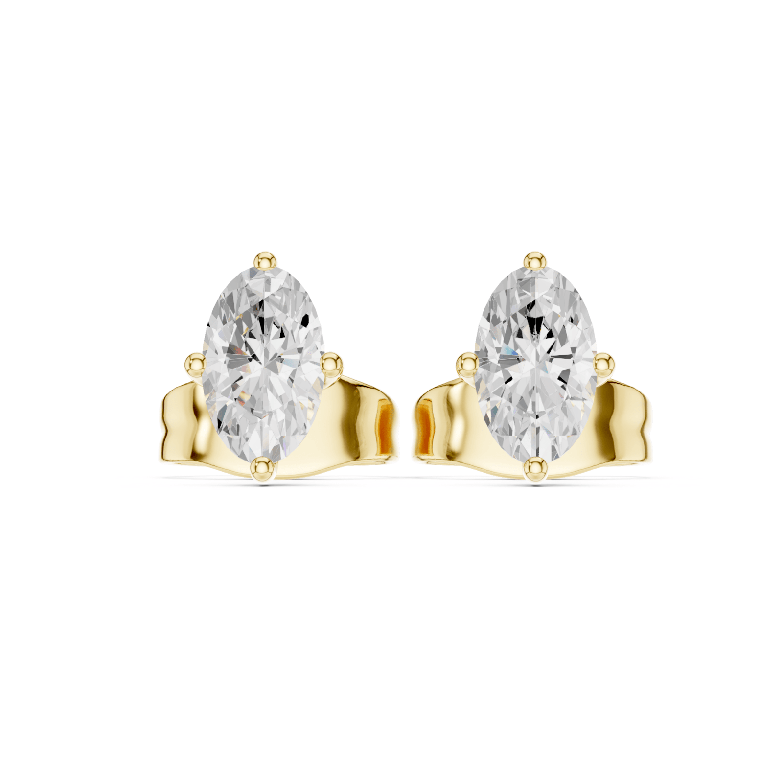 Oval 0.65 ctw Diamond Stud Earrings - E1143 in Earrings by 18 KARATS INC.