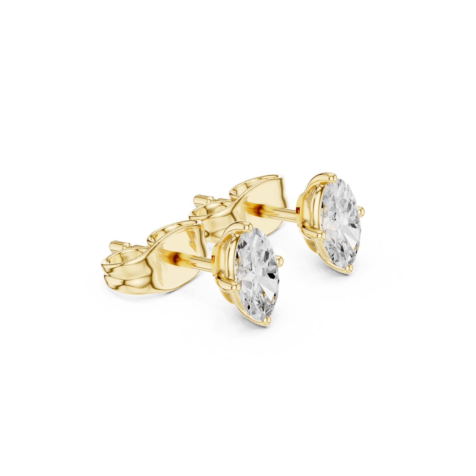 Oval 0.65 ctw Diamond Stud Earrings - E1143 in Earrings by 18 KARATS INC.