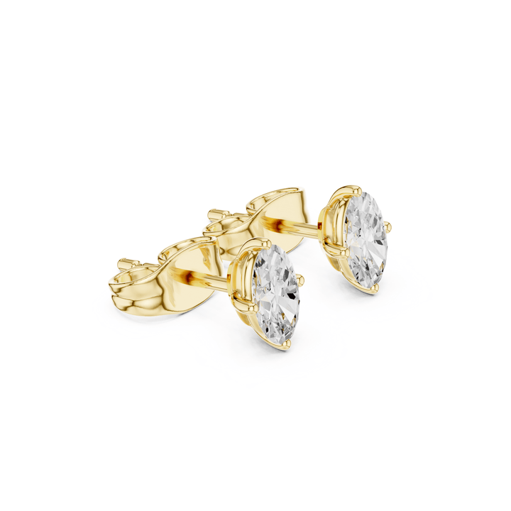 Oval 0.65 ctw Diamond Stud Earrings - E1143 in Earrings by 18 KARATS INC.